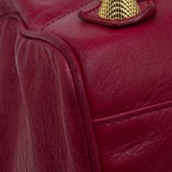 Pre Owned حقيبة يد بالنسياغا جاينت 21 فيلو جلد أحمر