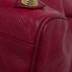 Pre Owned حقيبة يد بالنسياغا جاينت 21 فيلو جلد أحمر