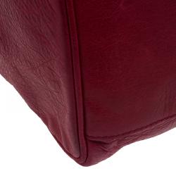 Pre Owned حقيبة يد بالنسياغا جاينت 21 فيلو جلد أحمر