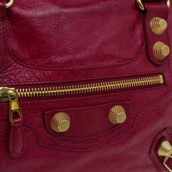 Pre Owned حقيبة يد بالن سياغا جاينت 21 فيلو جلد أحمر