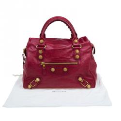 Pre Owned حقيبة يد بالنسياغا جاينت 21 فيلو جلد أحمر