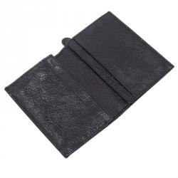 Pre Owned Balenciaga Black Leather Arena Double Card Holder