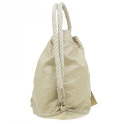 Balenciaga Cream Leather Motocross Bucket Backpack Bag