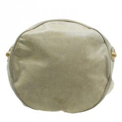 Balenciaga Cream Leather Motocross Bucket Backpack Bag