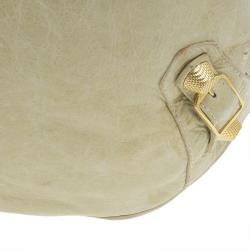 Balenciaga Cream Leather Motocross Bucket Backpack Bag