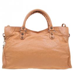 مملوكة مسبقًا Balenciaga Rose Blush Lambskin Leather Giant 12 Rose Gold City Bag