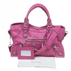 Pre Owned Balenciaga Pink Lambskin Leather GSH Part Time Tote