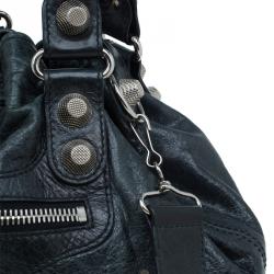 Balenciaga Dark Green Leather GSH Pompon Bag