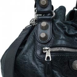 Balenciaga Dark Green Leather GSH Pompon Bag