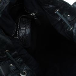 Balenciaga Dark Green Leather GSH Pompon Bag