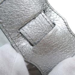 Pre Owned حقيبة بالنسياغا موتورسايكل تاون جلد خروف فضي