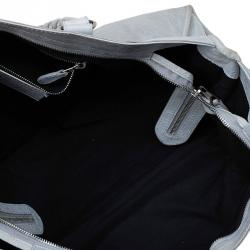 Pre Owned حقيبة يد بالنسياغا بارت تايم إكسسوار فضي اللون جلد زرقاء ثلجية