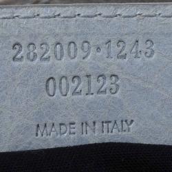 Pre Owned حقيبة يد بالنسياغا بارت تايم إكسسوار فضي اللون جلد زرقاء ثلجية