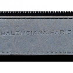 Pre Owned حقيبة يد بالنسياغا بارت تايم إكسسوار فضي اللون جلد زرقاء ثلجية