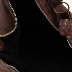 Pre Owned Balenciaga Brown Leather Classic Day Giant 21 Gold Hardware Hobo