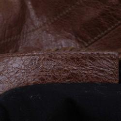 Pre Owned Balenciaga Brown Leather Classic Day Giant 21 Gold Hardware Hobo