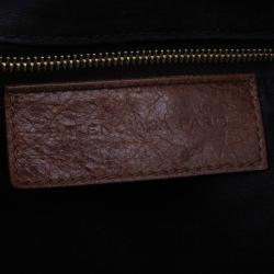 Pre Owned Balenciaga Brown Leather Classic Day Giant 21 Gold Hardware Hobo