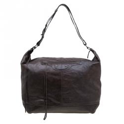 Pre Owned Balenciaga Brown Leather Jumbo Cruise Hobo