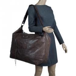 Pre Owned Balenciaga Brown Leather Jumbo Cruise Hobo