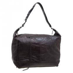 Pre Owned Balenciaga Brown Leather Jumbo Cruise Hobo