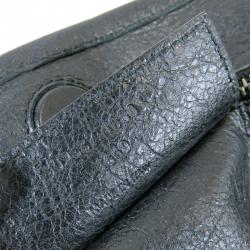 Pre Owned حقيبة بالنسياغا جاينت 12 صانداي S فضي جلد خروف أسود