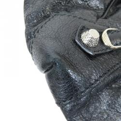 Pre Owned حقيبة بالنسياغا جاينت 12 صانداي S فضي جلد خروف أسود