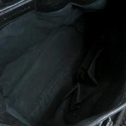 Pre Owned حقيبة بالنسياغ ا جاينت 12 صانداي S فضي جلد خروف أسود