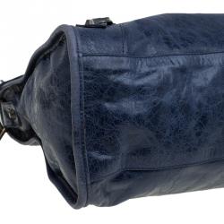 Pre Owned Balenciaga Navy Blue Leather Classic City RH Tote