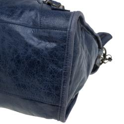 Pre Owned Balenciaga Navy Blue Leather Classic City RH Tote
