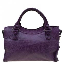 Balenciaga Purple Leather Brogues GCH Midday Tote