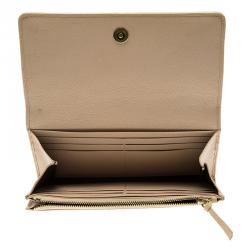 Pre Owned محفظة بالنسياغا كونتينينتال كلاسيك جلد برالين بني فاتح