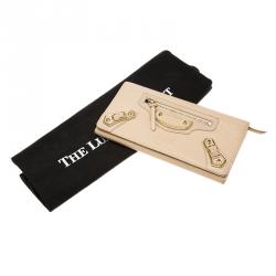 Pre Owned محفظة بالنسياغا كونتينينتال كلاسيك جلد برالين بني فاتح