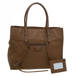 مملوكة مسبقًا Balenciaga Brown Leather Papier A4 Tote