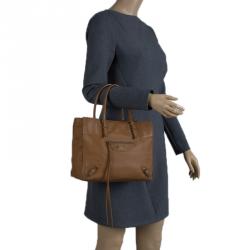 مملوكة مسبقًا Balenciaga Brown Leather Papier A4 Tote