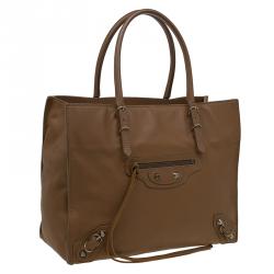 مملوكة مسبقًا Balenciaga Brown Leather Papier A4 Tote