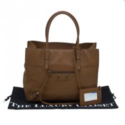 مملوكة مسبقًا Balenciaga Brown Leather Papier A4 Tote