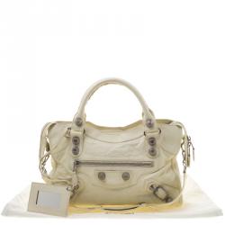 Pre Owned Balenciaga Cream Leather Classic City GSH Tote