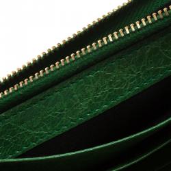 Pre Owned محفظة بالنسياغا ماني RGH كونتينينتال كلاسيك جلد خضراء