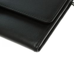 مملوكة مسبقًا Balenciaga Black Leather Padlock Flap Wallet