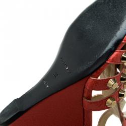 Pre Owned Balenciaga Orange Arena Giant Gladiator Wedge Sandals Size 38