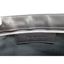 Balenciaga Bi Color Canvas/Leather Navy Pouch Bag