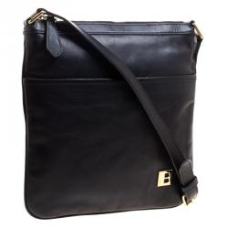 Bally Black Leather Messenger Bag