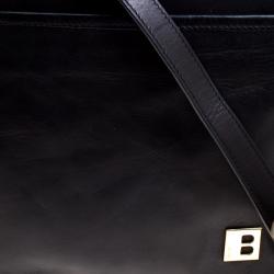 Bally Black Leather Messenger Bag