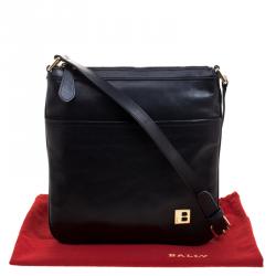 Bally Black Leather Messenger Bag