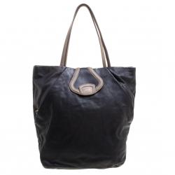 Bally Black Leather Shopper Tote