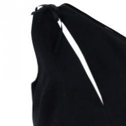 Pre Owned Balmain Black One Shoulder Fitted Dress L