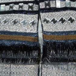 Pre Owned Balmain White Embellished Yoke Detail Long Sleeve T-Shirt M