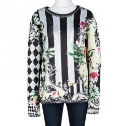 Pre Owned Balmain Muticolor Floral Printed Oversized Sweatshirt M