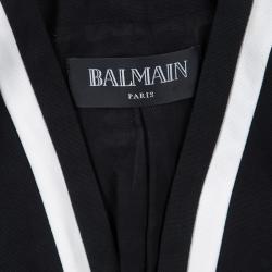 Pre Owned Balmain Monochrome Button Detail Tailored Blazer S