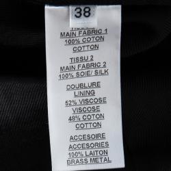 Pre Owned Balmain Black Velvet Blazer Style Plunge Neck Dress M